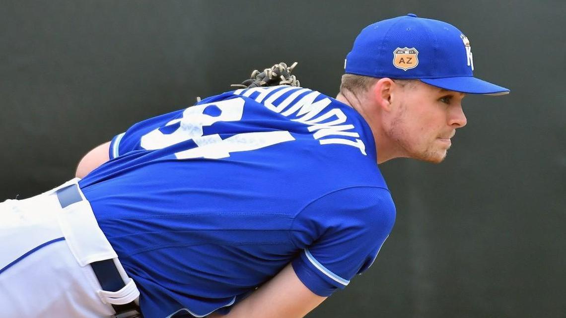 Promising pitcher Josh Staumont was one of several players the Royals moved to minor-league camp on Wednesday.