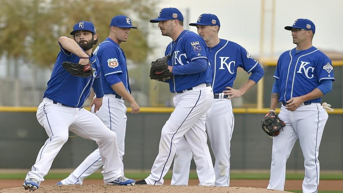 Royals relief pitcher Tim Collins ran through pitching drills during a spring training workout in February in Surprise, Ariz.