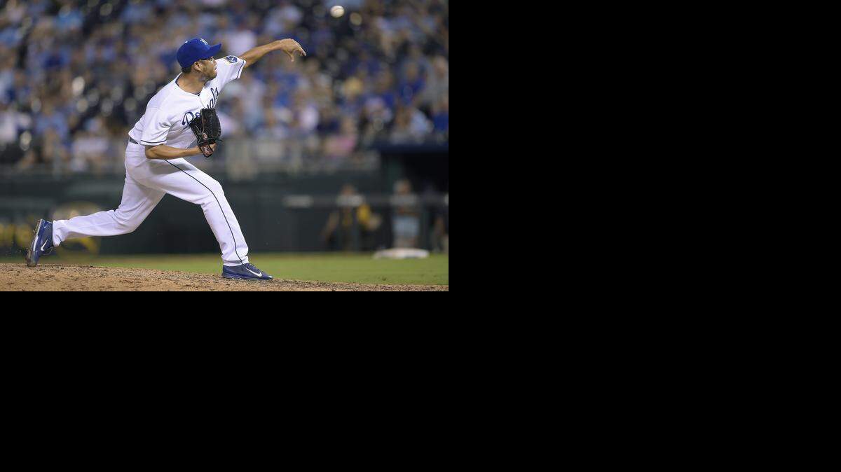 
Kansas City Royals starting pitcher Bruce Chen (52) throws in the tenth inning during Thursday's baseball game against the Minnesota Twins on August 28, 2014, at Kauffman Stadium in Kansas City, Mo.
