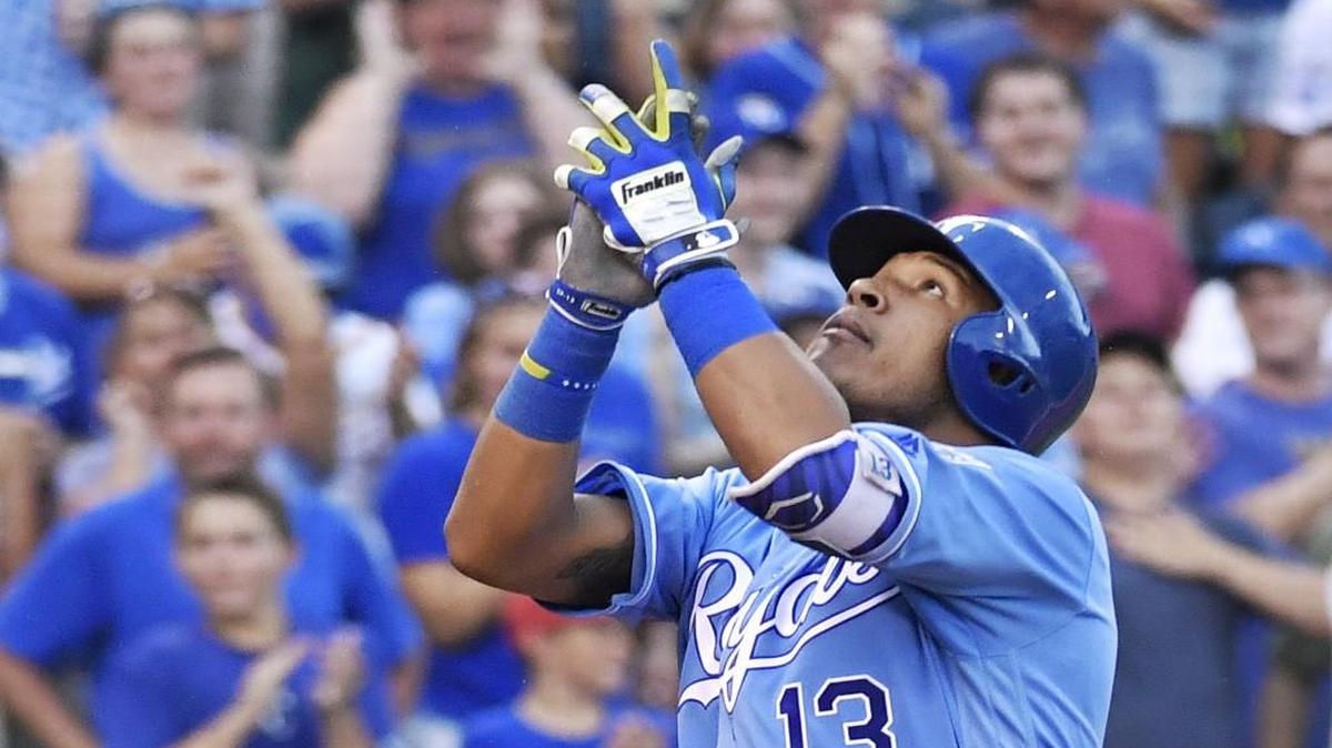 The Royals Salvador Perez is hitting second in the batting order on Sunday.