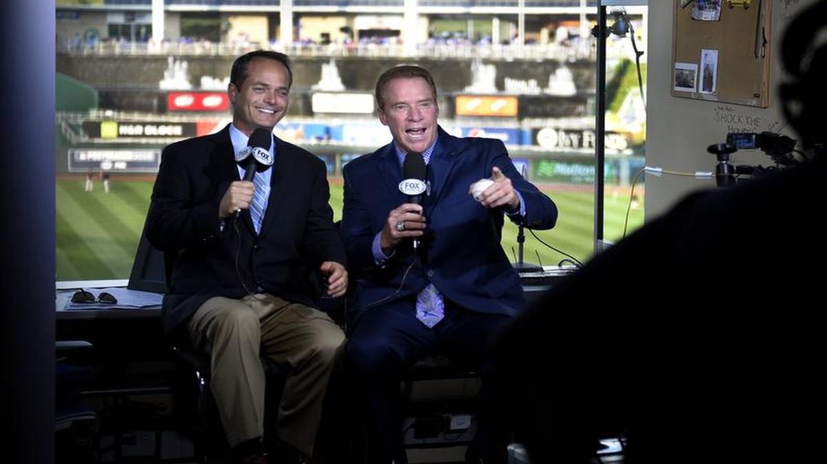 Ryan Lefebvre (left) with his current broadcast mate Rex Hudler
