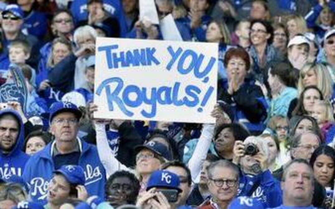 
Fans brought their signs of support during Thursday’s 2014 Season Celebration by the Kansas City Royals for the community on October 30, 2014, at Kauffman Stadium in Kansas City.
