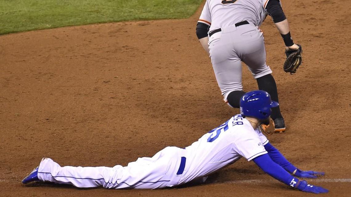 For the Royals’ Eric Hosmer, the question of diving has surfaced in some big situations. In Game 7 of the 2014 World Series, he was called out on a double play — following an umpire review — after diving into first base. Last year, the result flipped — he was safe on a dive during a World Series game in New York.