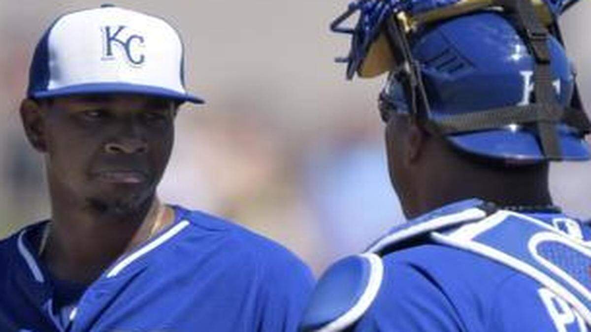 
Royals pitcher Yordano Ventura gave up four runs on seven hits in three innings against the Cleveland Indians on Monday in Surprise, Ariz. He racked up five strikeouts but also committed a throwing error and issued a walk. His Cactus League ERA is now 10.29. 
