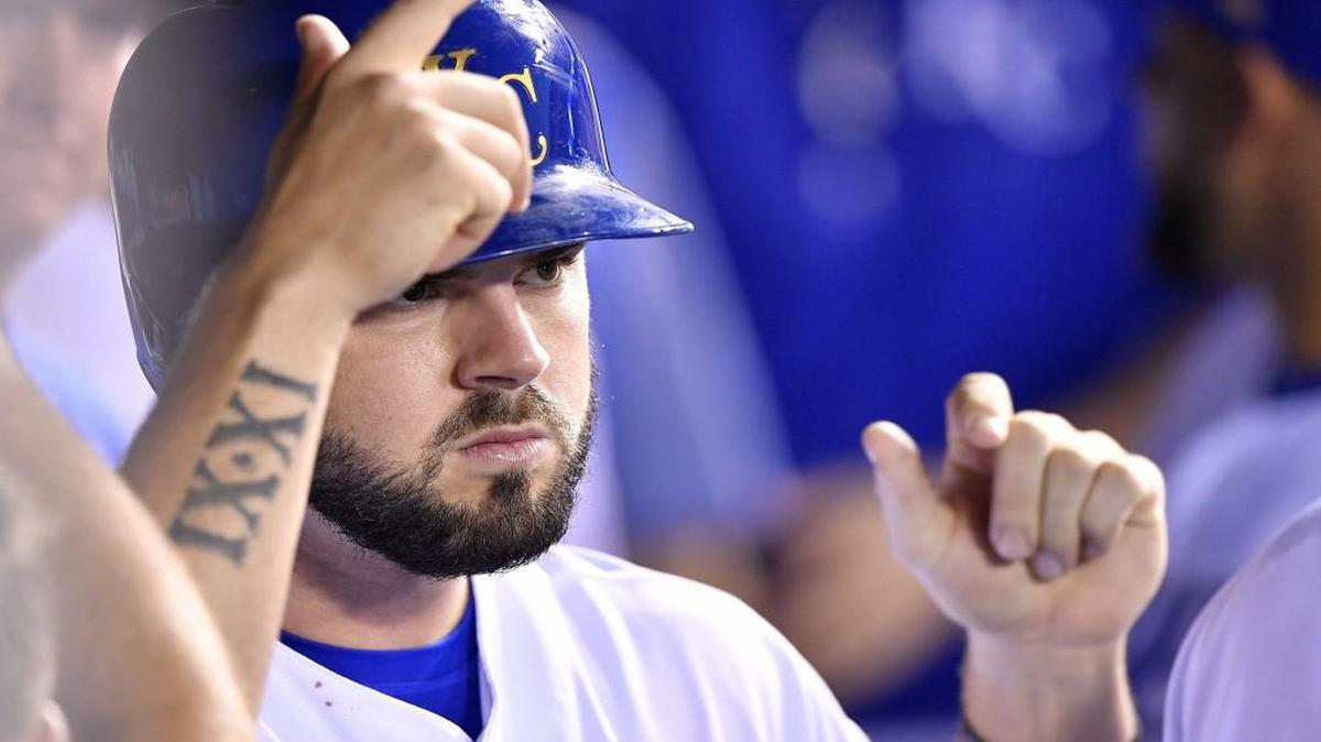 Mike Moustakas was out of the Royals’ lineup for Thursday’s day game against Colorado, but could be called upon to pinch hit in Cleveland this weekend.