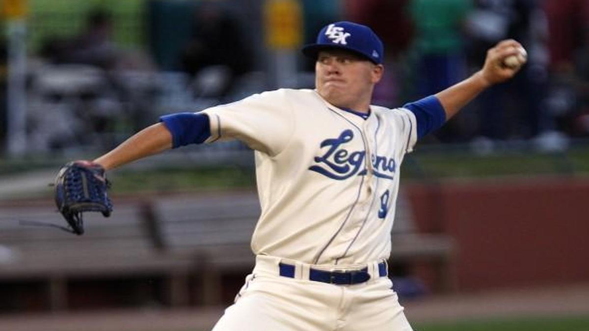 Left-hander Daniel Stumpf while pitching for the Lexington Legends in 2013.