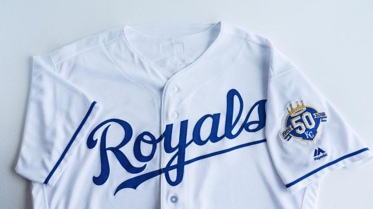 The Royals shared this image of their 50th season patch on Twitter. They will wear it on both their jerseys and caps in 2018.
