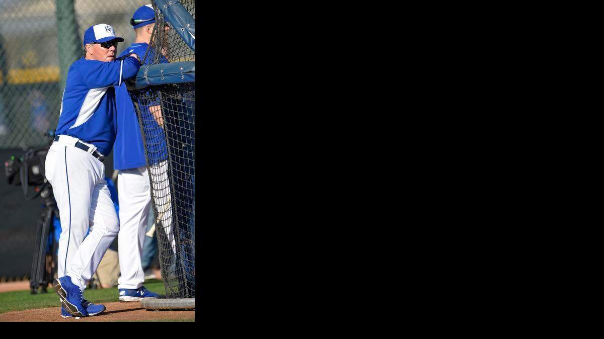 
Kansas City Royals manager Ned Yost during Sunday's spring training workout for the Royals on February 22, 2015 in Surprise, Ariz.
