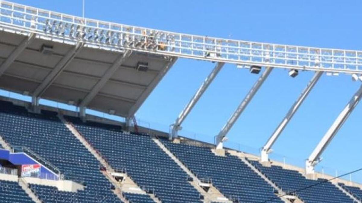There are lights missing from sections of Kauffman Stadium as the Royals plan to install LED lights.