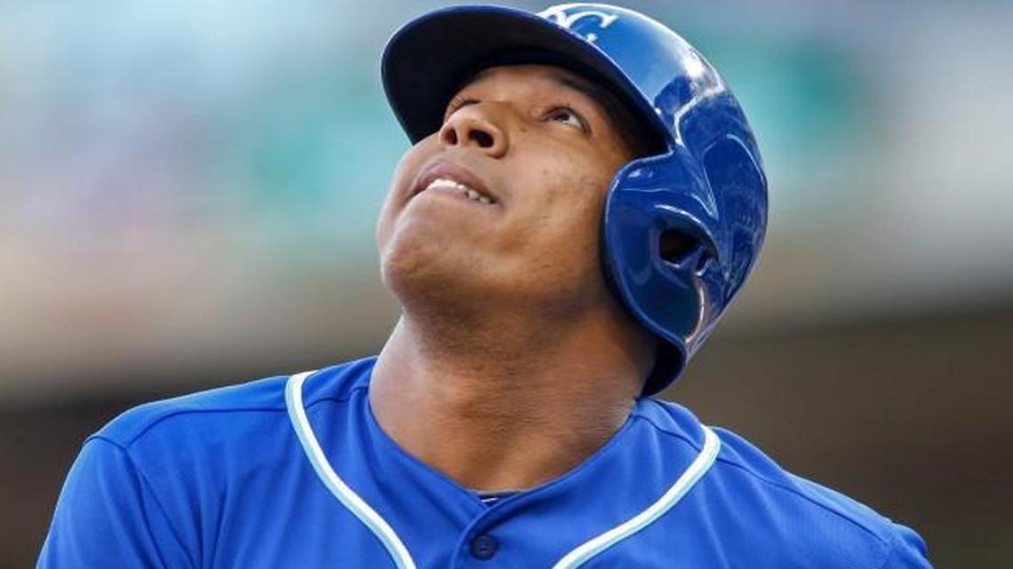 
Royals catcher Salvador Perez looked skyward as he crossed home plate, celebrating his two-run home run in the third inning Sunday against the Minnesota Twins in Minneapolis.
