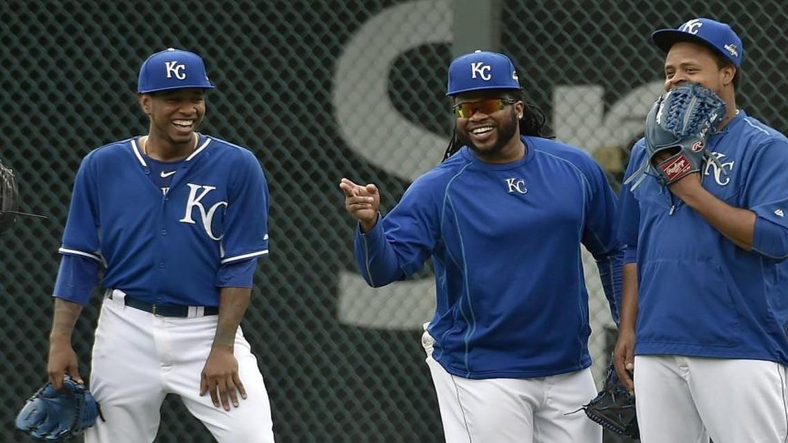 Kansas City Royals pitchers Yordano Ventura (from left), Johnny Cueto and Edinson Volquez share a nationality, and now they will lead off Kansas City’s first three games of the World Series.