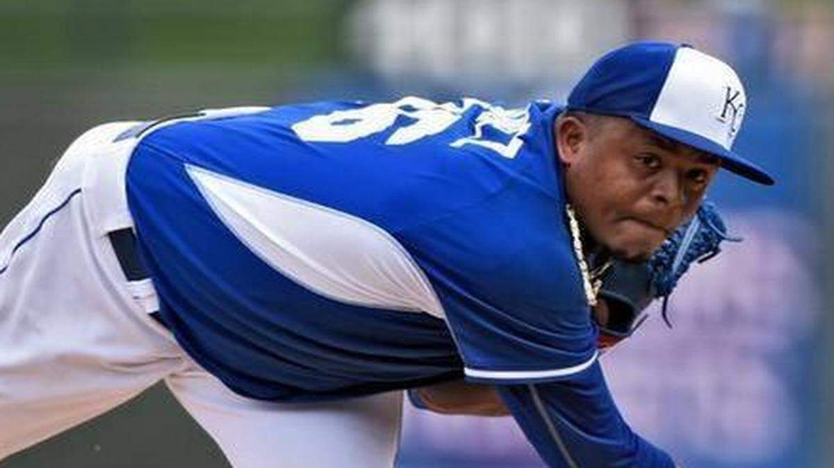 
Royals starter Edinson Volquez had a rough outing Wednesday against the Brewers in Surprise, Ariz.
