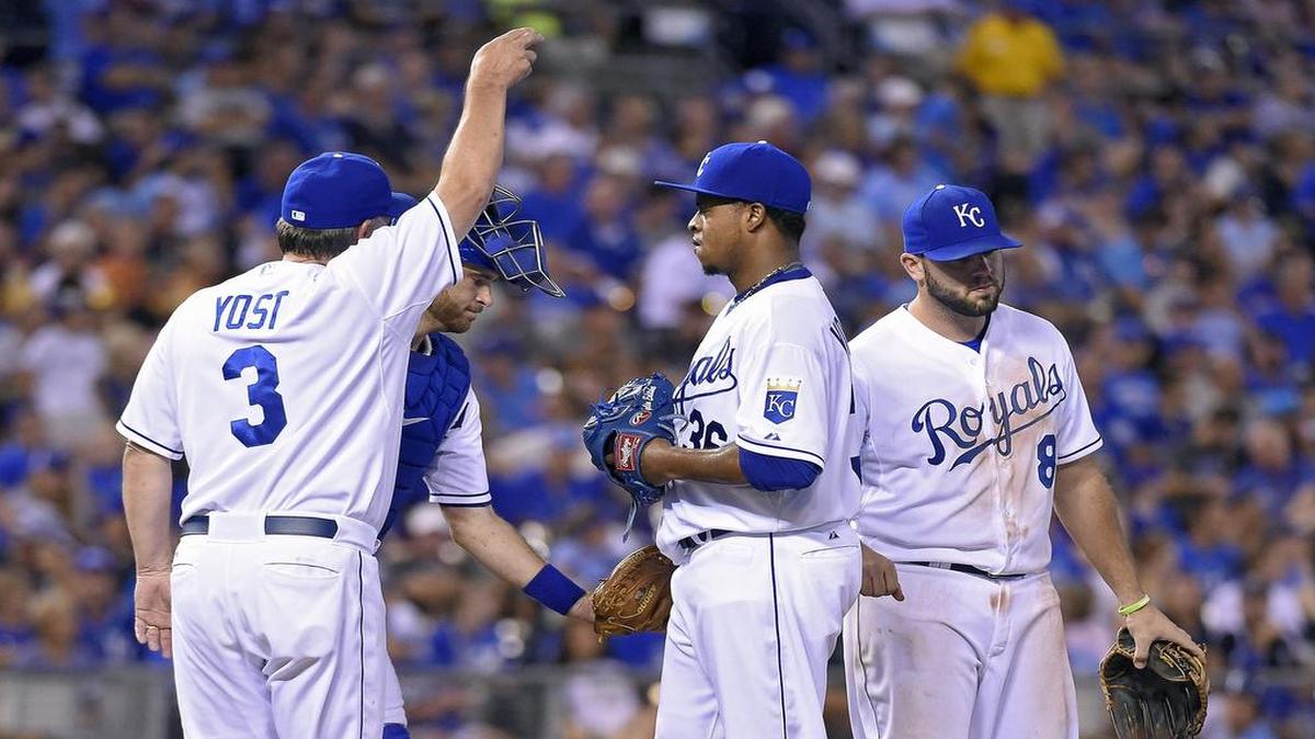 
Royals manager Ned Yost pulled starting pitcher Edinson Volquez in the eighth inning of a 7-4 loss Wednesday.

