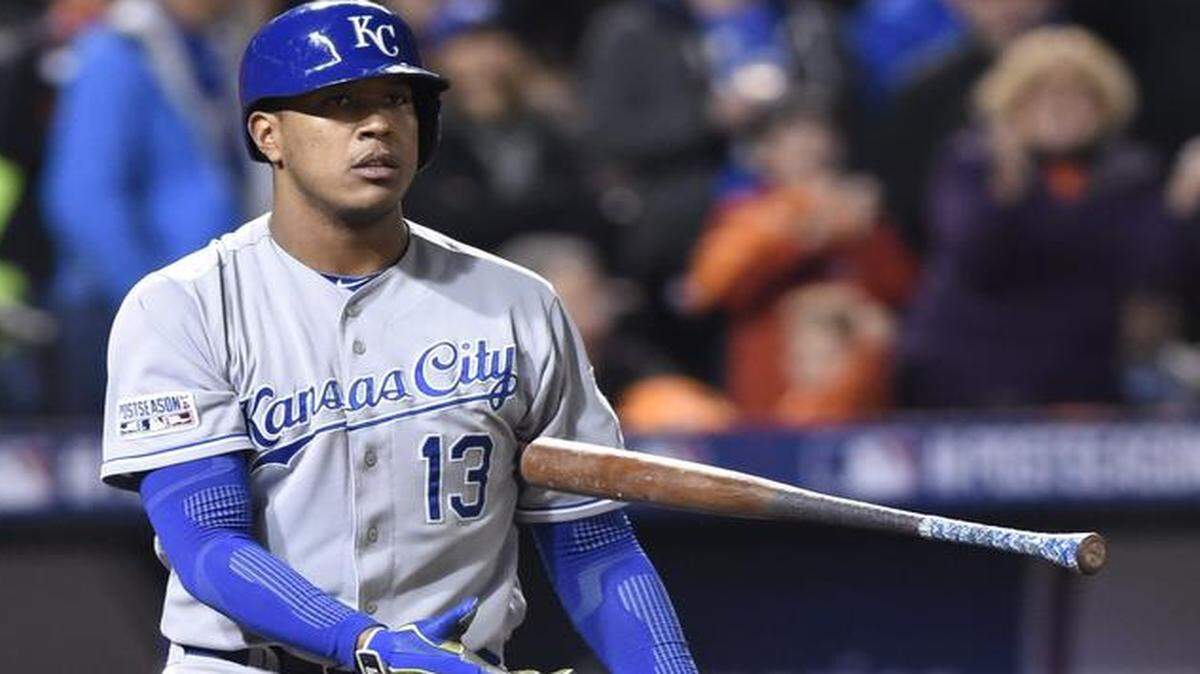 
Salvador Perez struck out during game two of the American League Championship Series.
