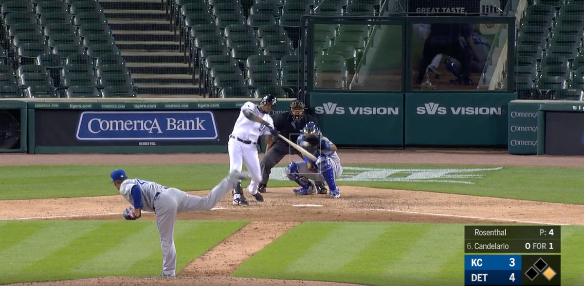 Trevor Rosenthal’s fastball to Jeimer Candelario.