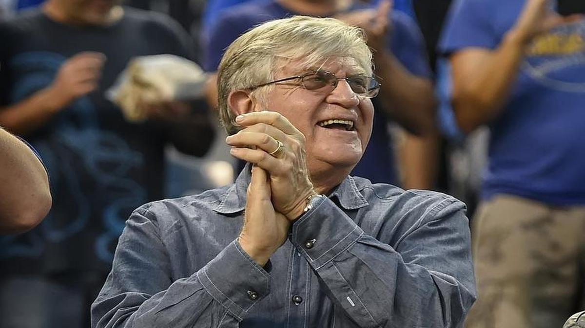 
Lifelong fan Steve Pack cheered the Royals to their title Thursday night at Kauffman Stadium.
