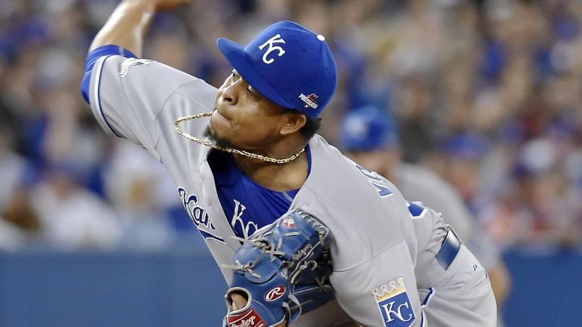 Royals starting pitcher Edinson Volquez left Wednesday’s game after loading the bases in the sixth inning.