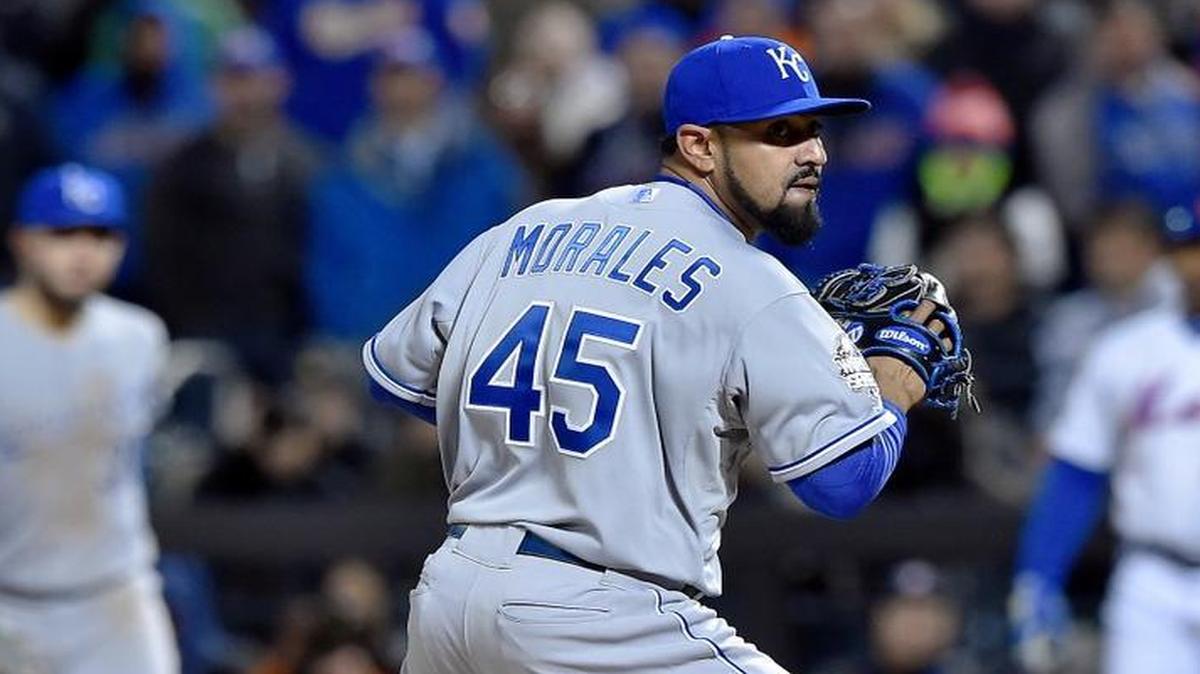 Kansas City Royals relief pitcher Franklin Morales couldn’t decide where to throw the ball in the sixth inning of Game 3 of the World Series.