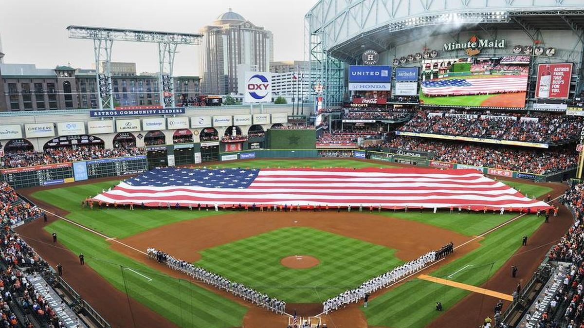The Astros had their home opener on Monday in the renovated Minute Maid Park. Tal’s Hill in centerfield has been removed.