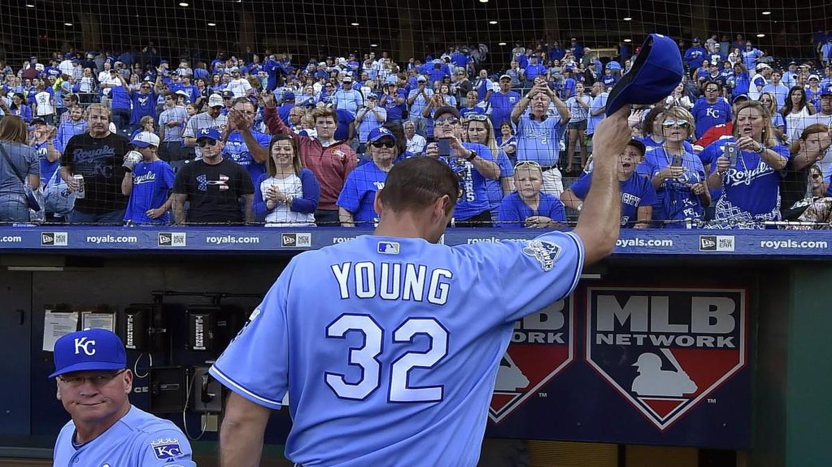 Royals relief pitcher Chris Young tipped his hat to the cheering crowd as he walked into the dugout after the team’s 3-2 season-ending loss to the Cleveland Indians on Sunday at Kauffman Stadium. One year after winning the second World Series in franchise history, the Royals’ drew the second most fans in franchise history — yet their overall attendance decreased by 5 percent from last season’s record mark.