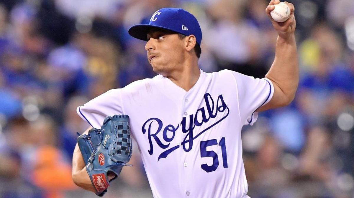 Kansas City Royals starting pitcher Jason Vargas throws against the Oakland Athletics on April 13 at Kauffman Stadium.