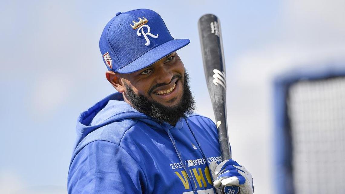 Kansas City Royals right fielder Jorge Bonifacio on Monday, February 18, 2019 in Surprise, AZ.
