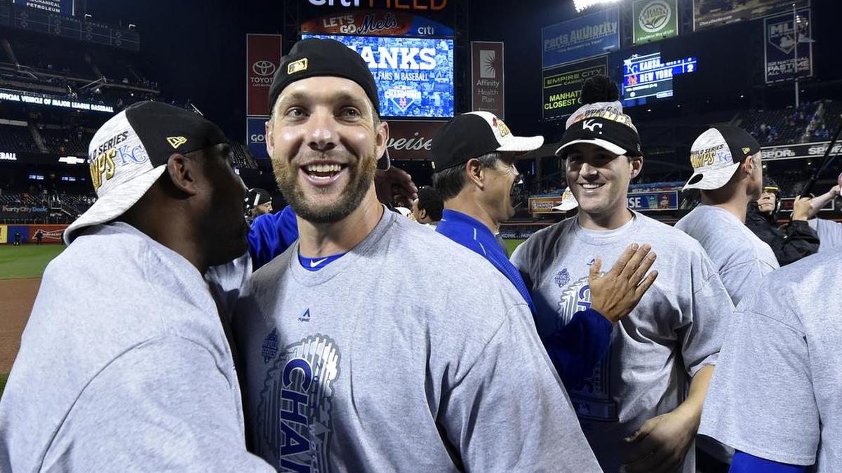 Kansas City Royals outfielder Alex Gordon after the World Series baseball game against the New York Mets on November 2, 2015, at Citi Field in New York, NY.