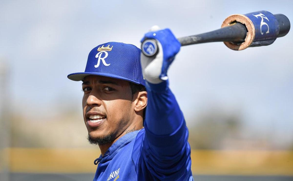 Kansas City Royals second baseman Adalberto Mondesi on Monday, February 18, 2019 in Surprise, AZ.