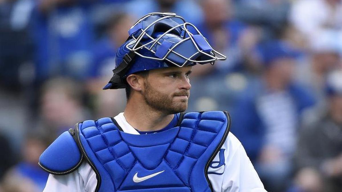 
Kansas City Royals catcher Drew Butera (9) during Wednesday's baseball game against the Cleveland Indians on June 3, 2015 at Kauffman Stadium in Kansas City, Mo.
