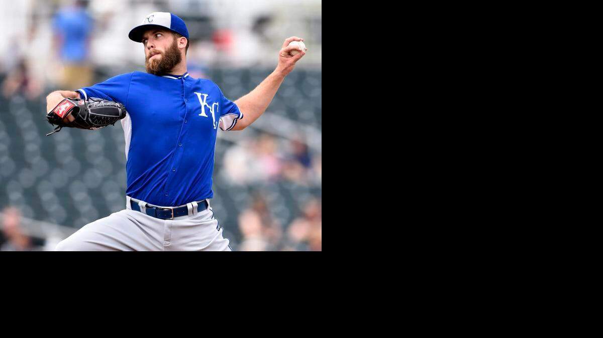 
Kansas City Royals starting pitcher Danny Duffy (41) delivers a pitch during the Kansas City Royals and the Cleveland Indians spring training baseball game at Goodyear Ballpark in Goodyear, Ariz., on Thursday.
