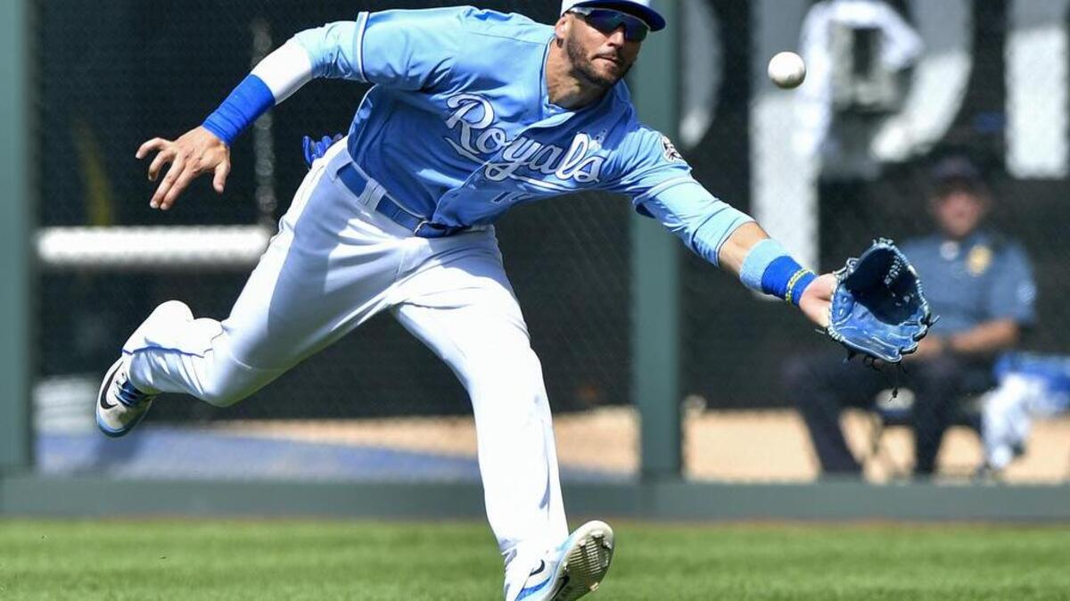 Kansas City Royals right fielder Paulo Orlando catches a sacrifice fly by Houston Astros' Marwin Gonzalez in the ninth inning that scored Alex Bregman during Sunday's baseball game on June 17, 2018, at Kauffman Stadium in Kansas City, Mo.