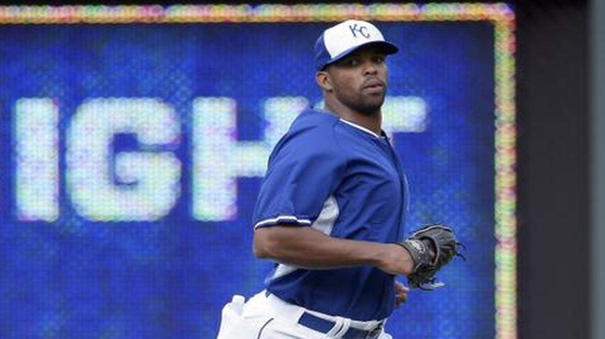 
The Royals’ offense can use some power, and outfielder Carlos Peguero hit 30 home runs for Class AAA Omaha this past season.
