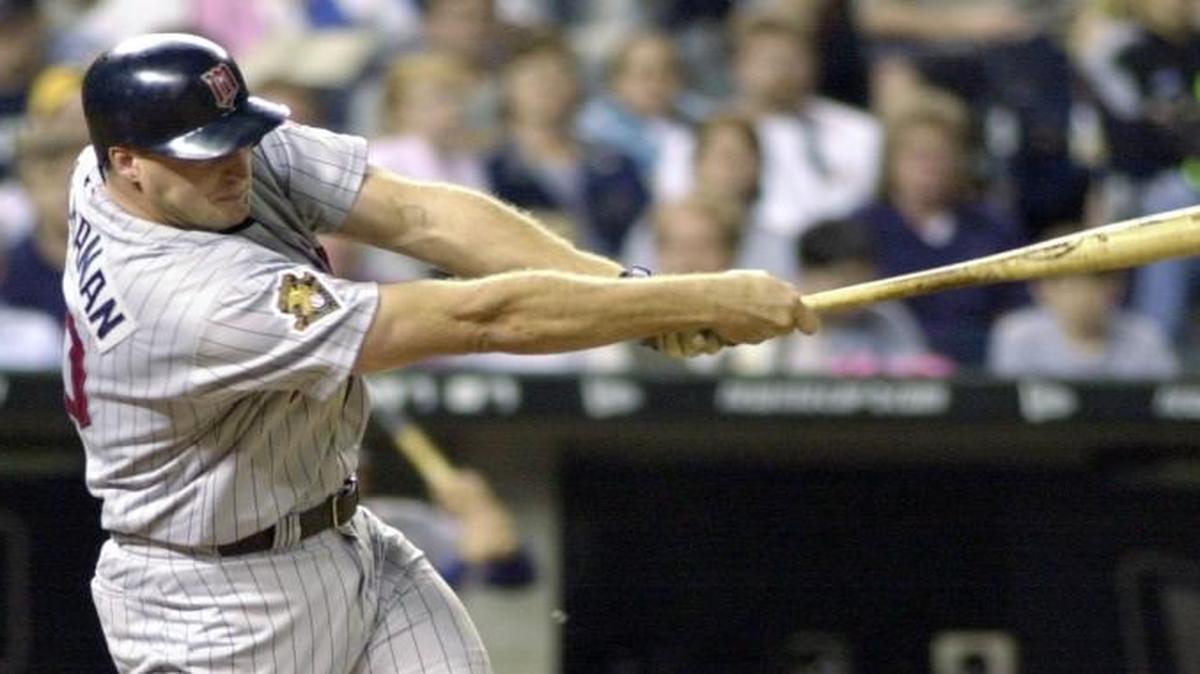 Brian Buchanan hit a home run for the Twins against the Royals during a game in 2001.