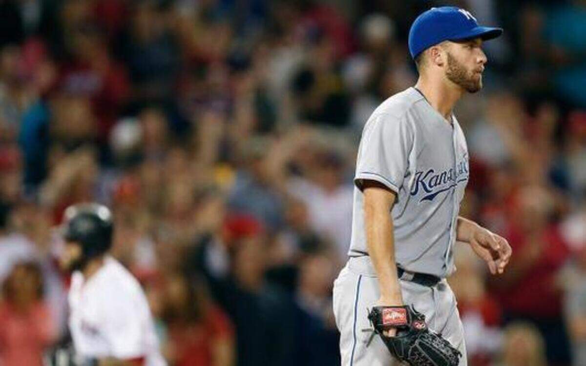 
Royals starter Danny Duffy gave up a solo home run to Mike Napoli in the sixth inning, which turned out to be the game winner as the Red Sox beat the Royals 2-1 on Saturday night in Boston.
