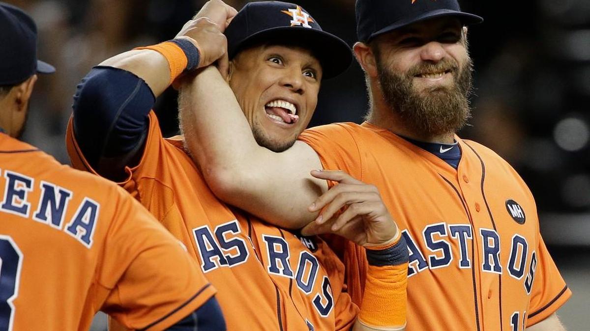 
A youthful approach by players skillfully acquired helped the Astros, including Carlos Gomez (left) and Evan Gattis, rebound quickly from some of the darkest years in club history.
