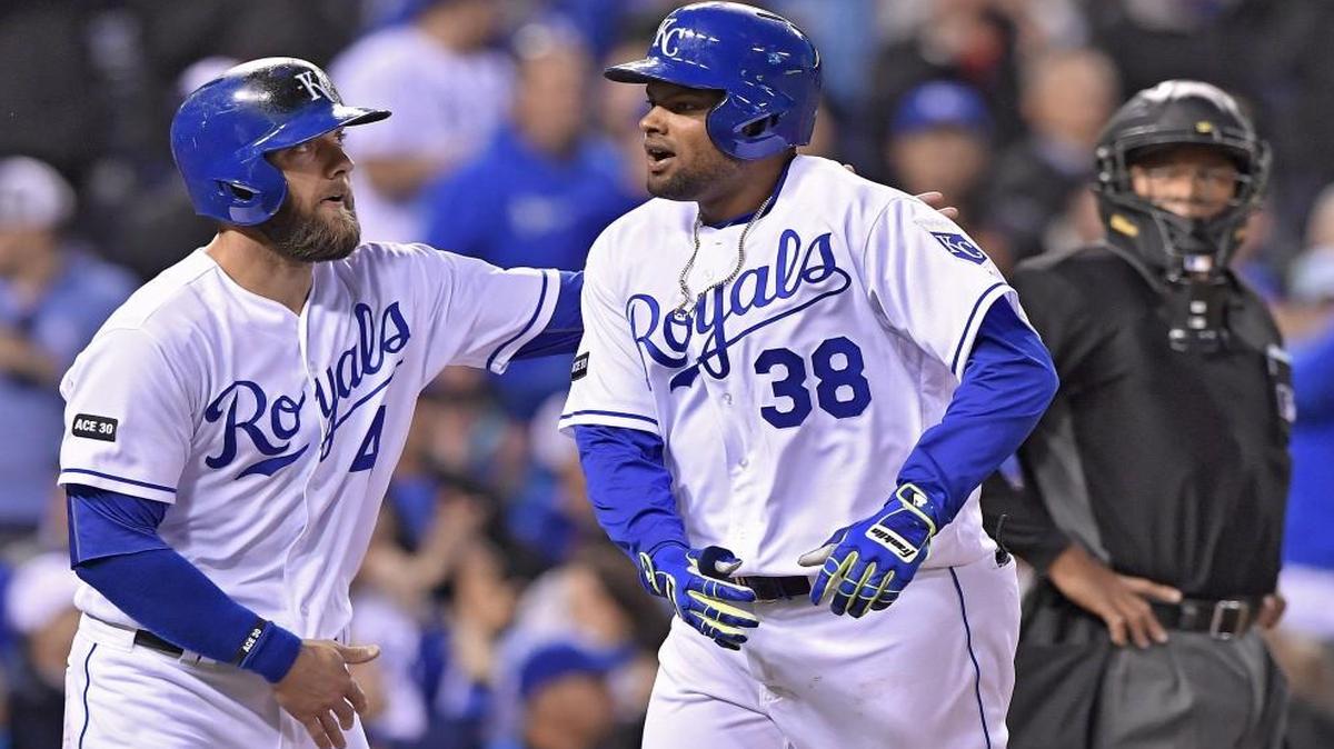 Kansas City Royals outfielder Jorge Bonifacio was congratulated by Alex Gordon after hitting a two-run home run against earlier this month.