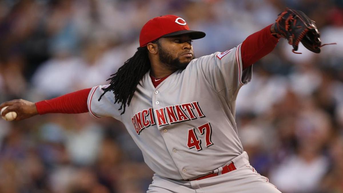 
Cincinnati Reds starter Johnny Cueto ended up pitching against the Rockies on Saturday night.
