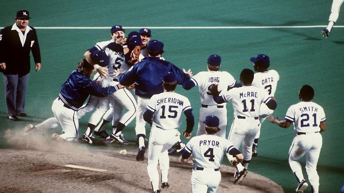 The Royals celebrated their 1985 World Series title.