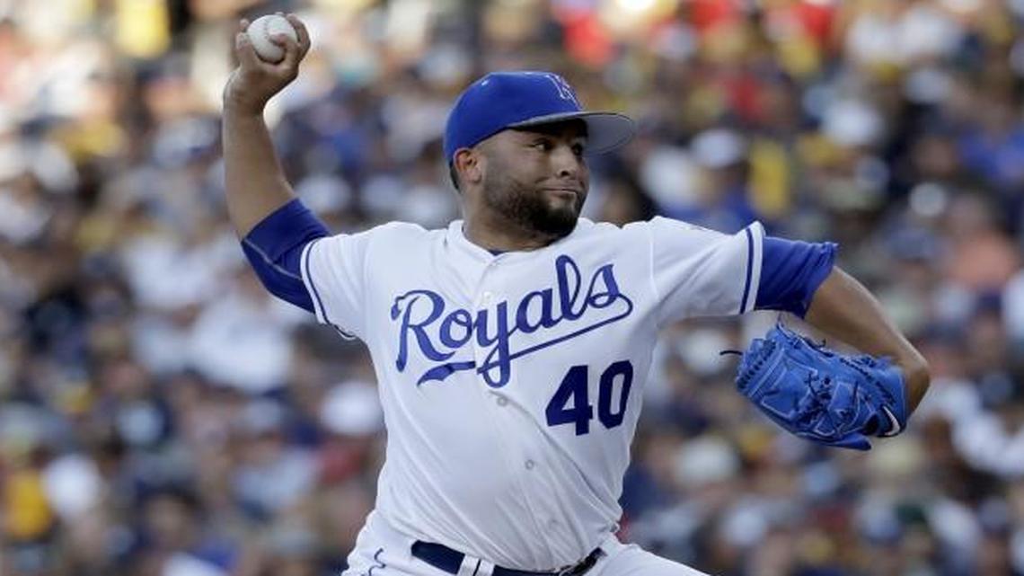 Royals reliever Kelvin Herrera threw a total of eight pitches during Tuesday’s All-Star Game.