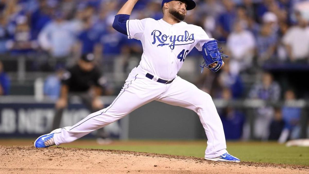 Reliever Kelvin Herrera, who pitched during Game 6 Friday, could through 91 mph pitches when he was 16, but he’s not the only flame thrower in the league. The Mets have three such power starters. But luckily for Kansas City, the Royals like to whack fastballs.