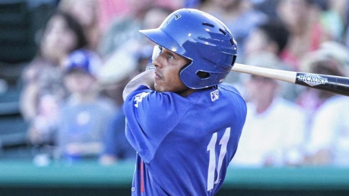 The Royals acquired middle infielder Erick Mejia, pictured in a Friday tweet posted by @MLBDominicana, from the Dodgers.