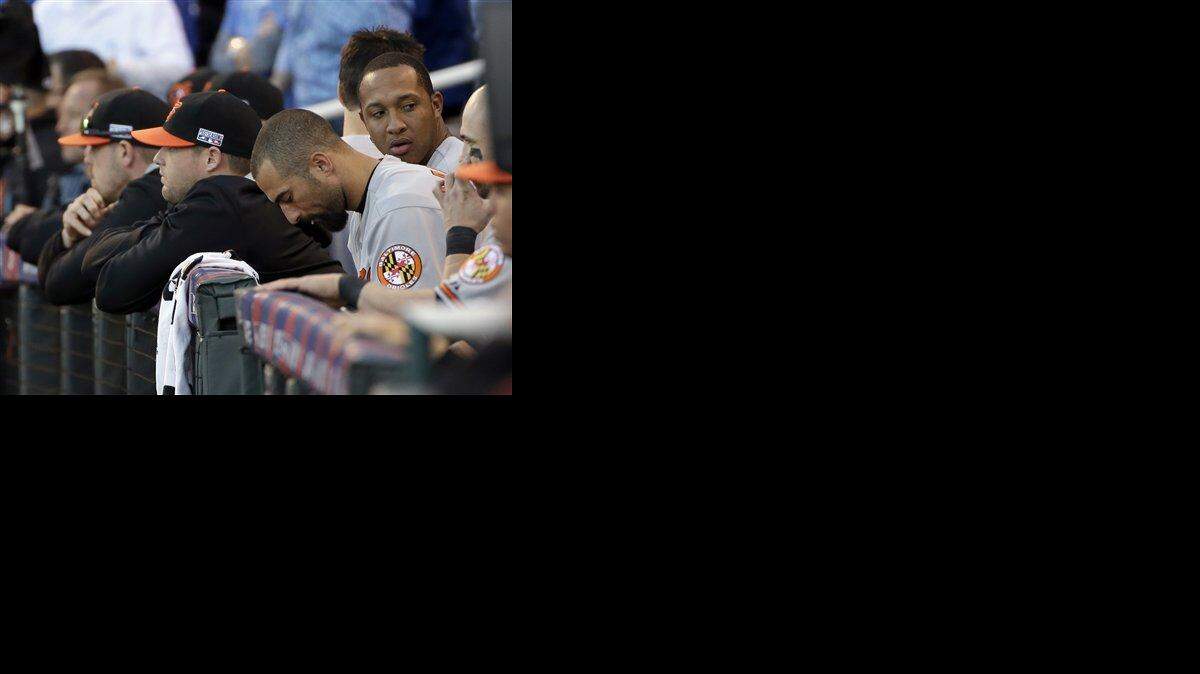 
The Baltimore Orioles could only during the ninth inning of Game 4 of the American League baseball championship series against the Kansas City Royals on Wednesday.

