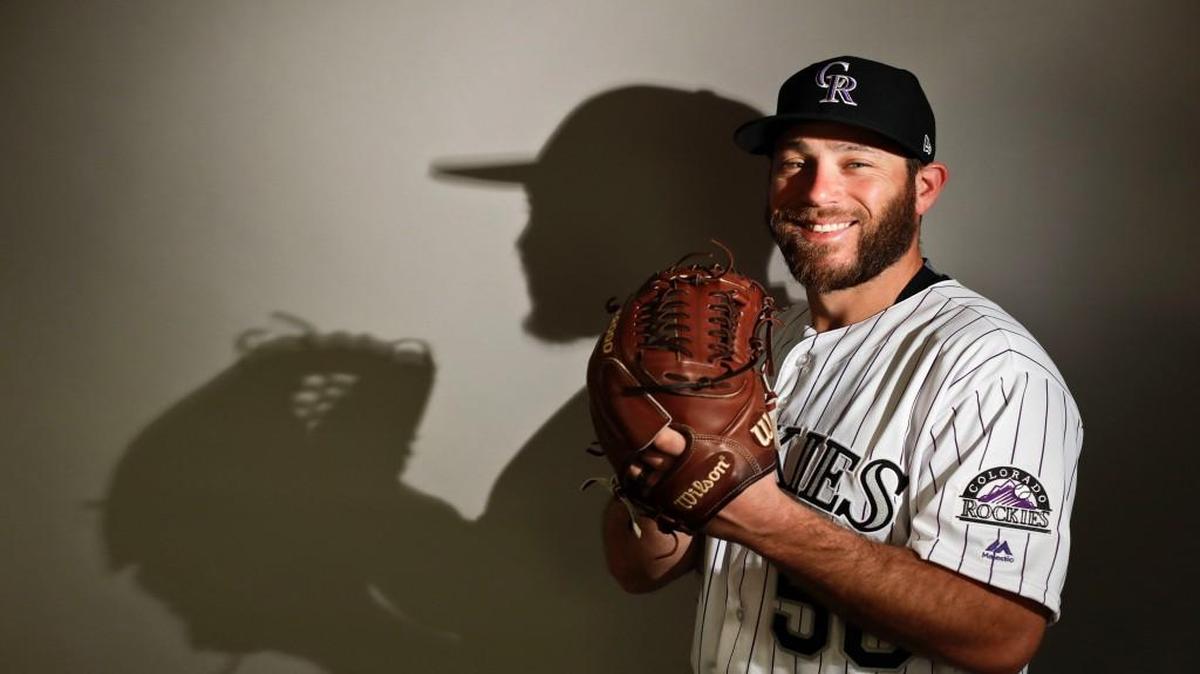 Former Royals pitcher Greg Holland, now of the Colorado Rockies, poses for a portrait on Feb. 23, 2017.