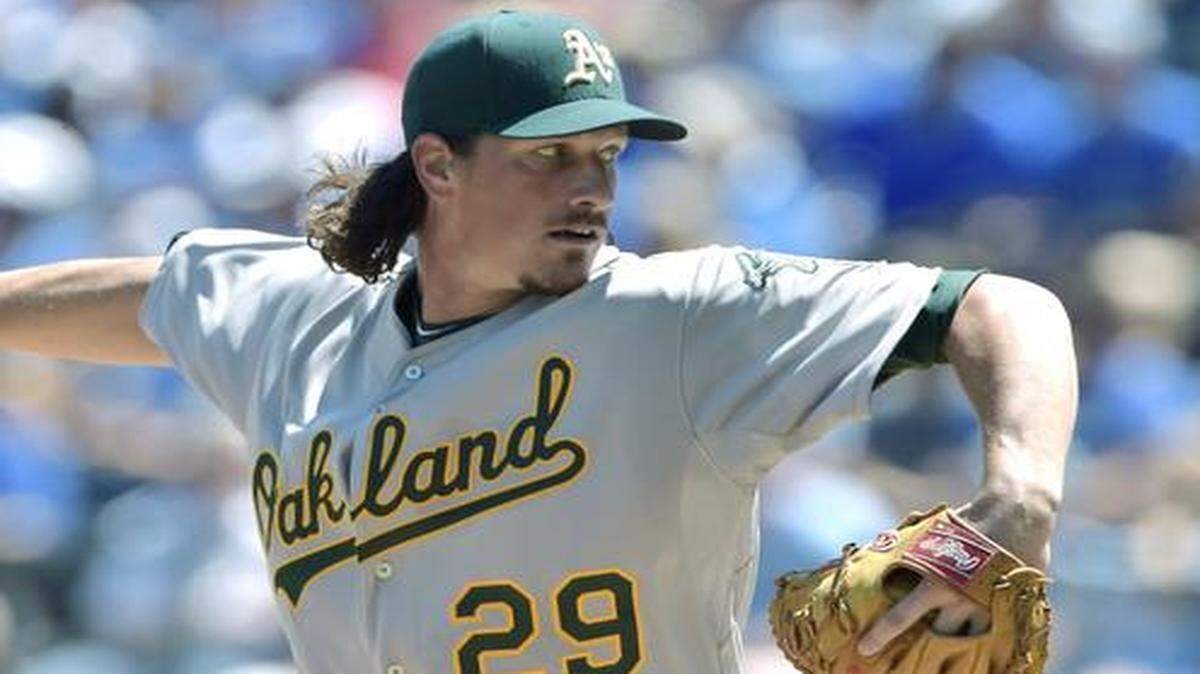 
New White Sox pitcher Jeff Samardzija pitched at Kauffman Stadium with the Oakland A’s in August last season.


