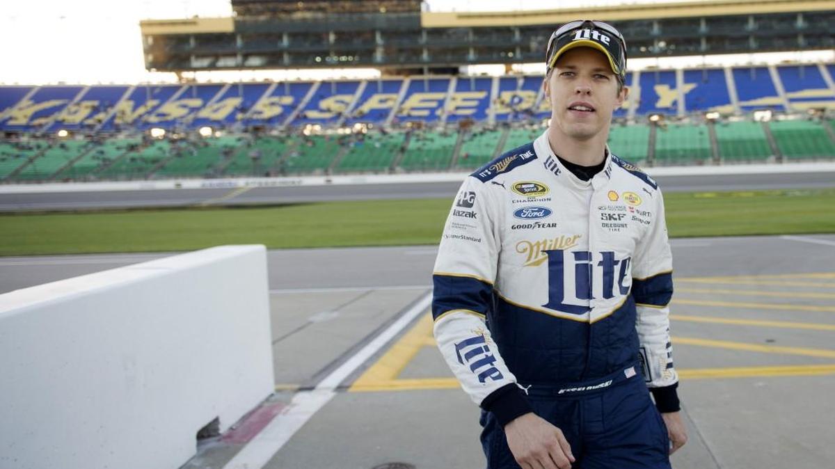 Sprint Cup Series driver Brad Keselowski at Kansas Speedway.