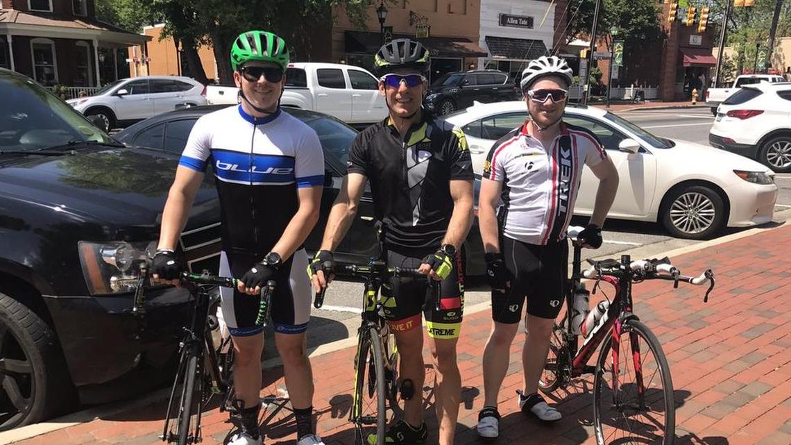 NASCAR driver Jamie McMurray, center, is one of a growing number of cycling and running enthusiasts on the premier motorsports circuit.