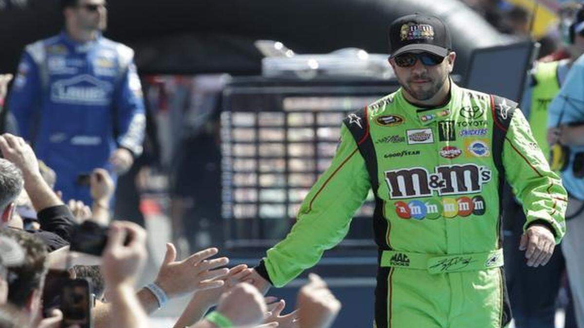 
Matt Crafton greeteed fans when introduced before the start of the Daytona 500.
