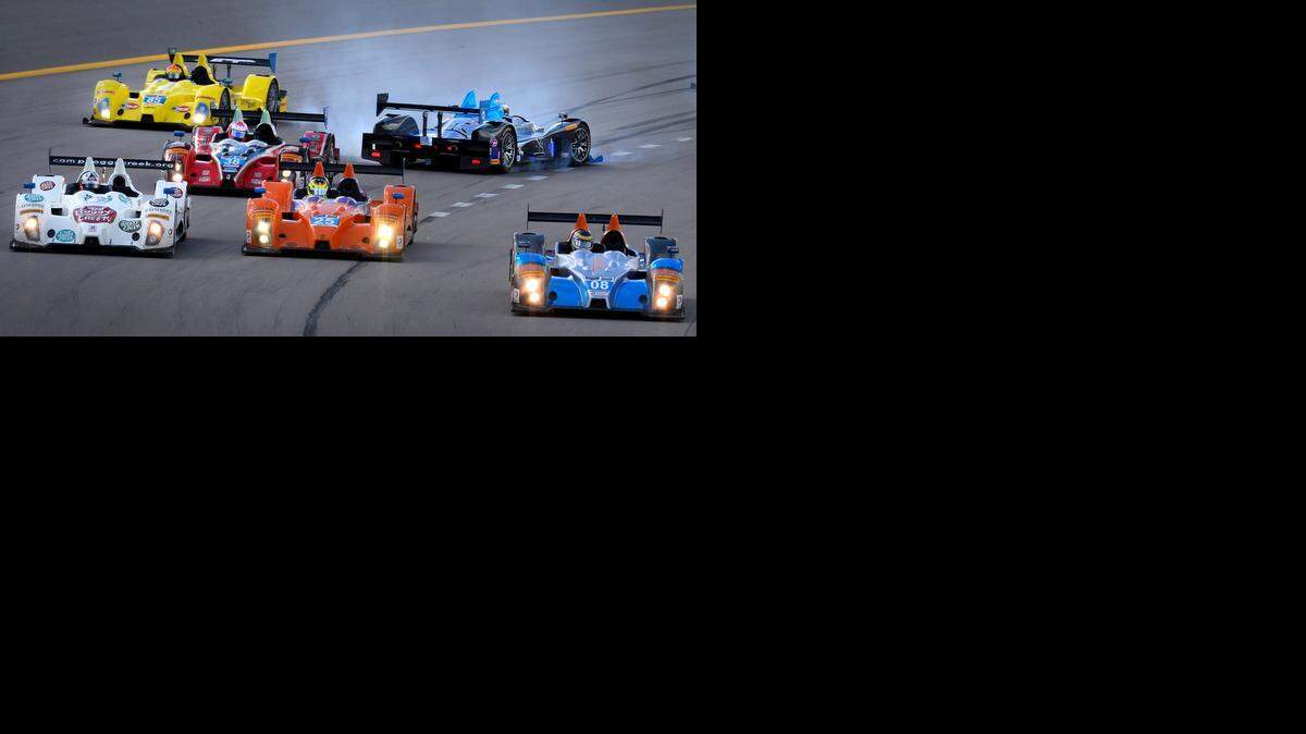 
The Prototype Challenge car of Duncan Ende and Bruno Junqueira spun at the start of the first Tudor United SportsCar Championship Prototype Challenge race.
