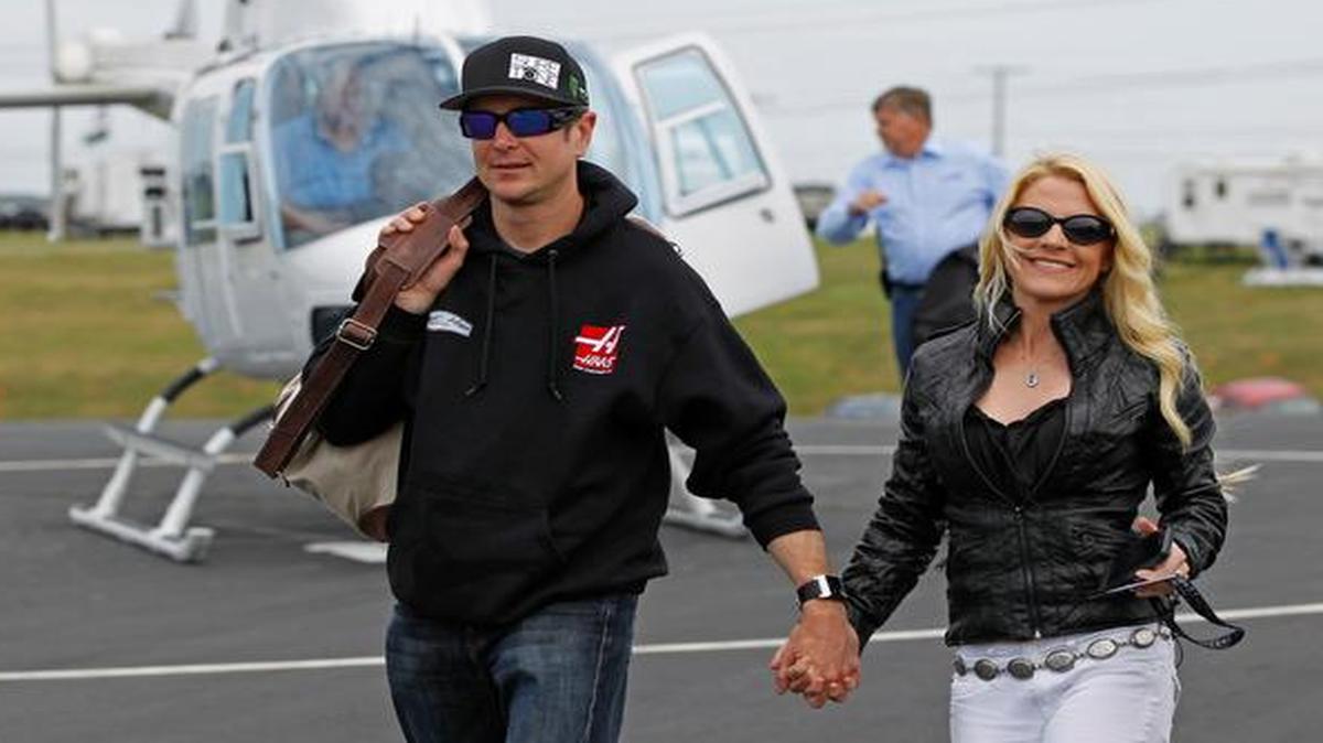 
Kurt Busch with his girlfriend, Patricia Driscoll, in May
