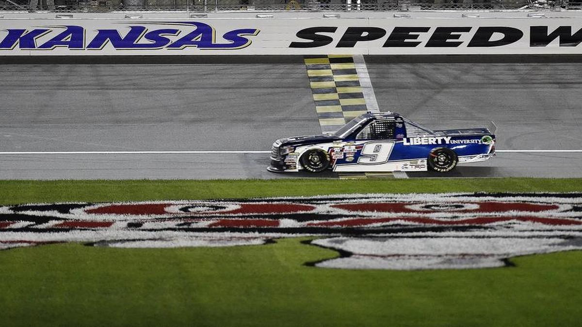 William Byron of Charlotte, N.C won the NASCAR Camping World Truck Series race in May at Kansas Speedway.